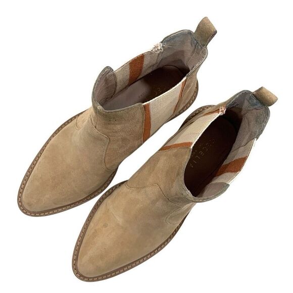 CECELIA Suede Pull On Wedge Boots - Picture 4 of 13